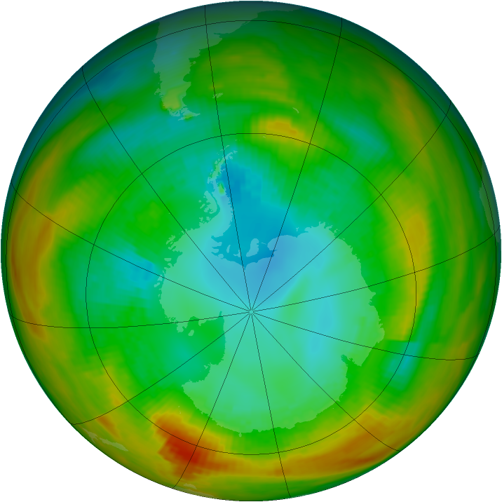 Antarctic ozone map for 22 August 1979